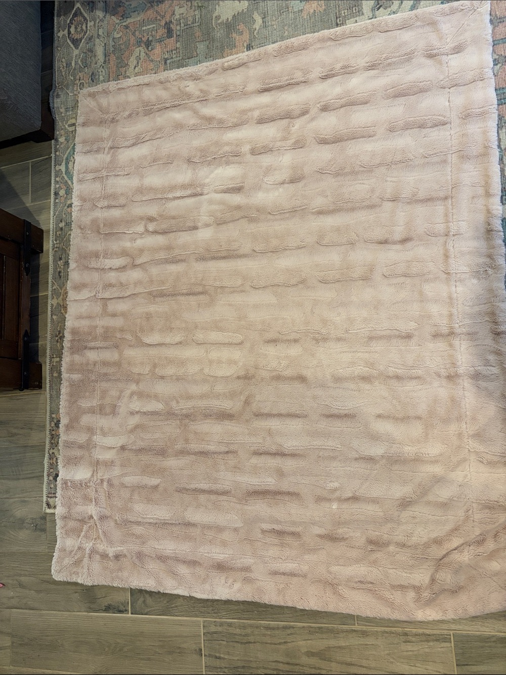 Minky Couture Sorbet Throw Blanket in Soft Blush Pink